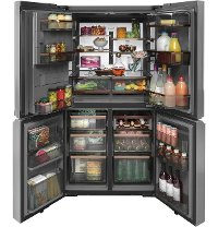 CQE28DM5NS5 Cafe 36 Inch 4 Door French Door Smart Refrigerator - 27.4 cu. ft., Platinum Glass-2