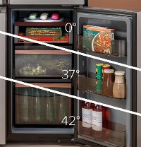 CQE28DM5NS5 Cafe 36 Inch 4 Door French Door Smart Refrigerator - 27.4 cu. ft., Platinum Glass-6