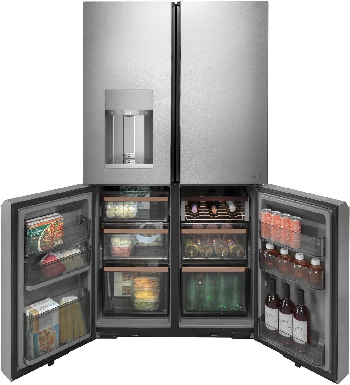 CQE28DM5NS5 Cafe 36 Inch 4 Door French Door Smart Refrigerator - 27.4 cu. ft., Platinum Glass-8