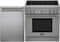 KIT Thermador 2 Piece Kitchen Appliance Set with Range and Dishwasher - Stainless Steel
