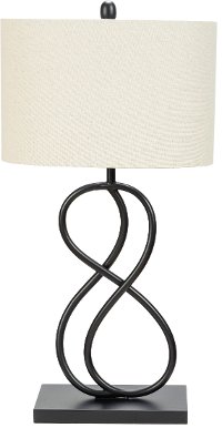 30 Inch Black Double Eight Metal Table Lamp