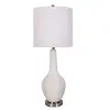 Transitional 33 Inch White Glass Table Lamp