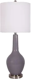 Transitional 33 Inch Gray Glass Table Lamp