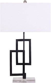 29 Inch Dark Bronze Double Rectangle Table Lamp