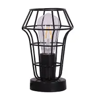 8 Inch Dark Bronze Metal Industrial Uplight Table Lamp