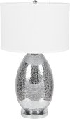 30 Inch White-Silver Crackled Glass Table Lamp