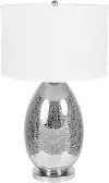 30 Inch White-Silver Crackled Glass Table Lamp