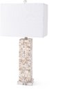 28 Inch Mother of Pearl Coastal Table Lamp with Crystal Base