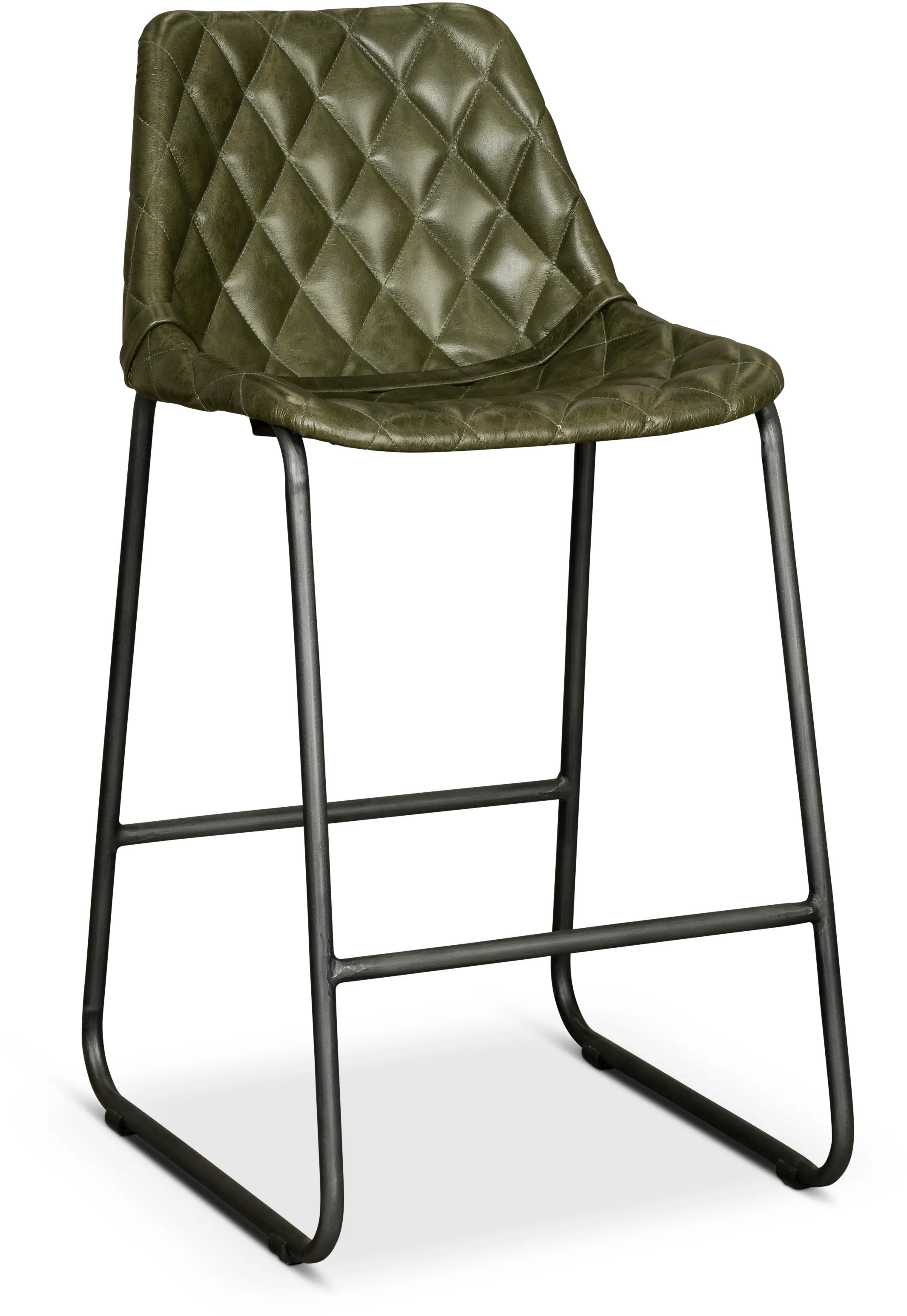 Green Bucket Seat 24 Inch Counter Height Stool - Black Forest-1