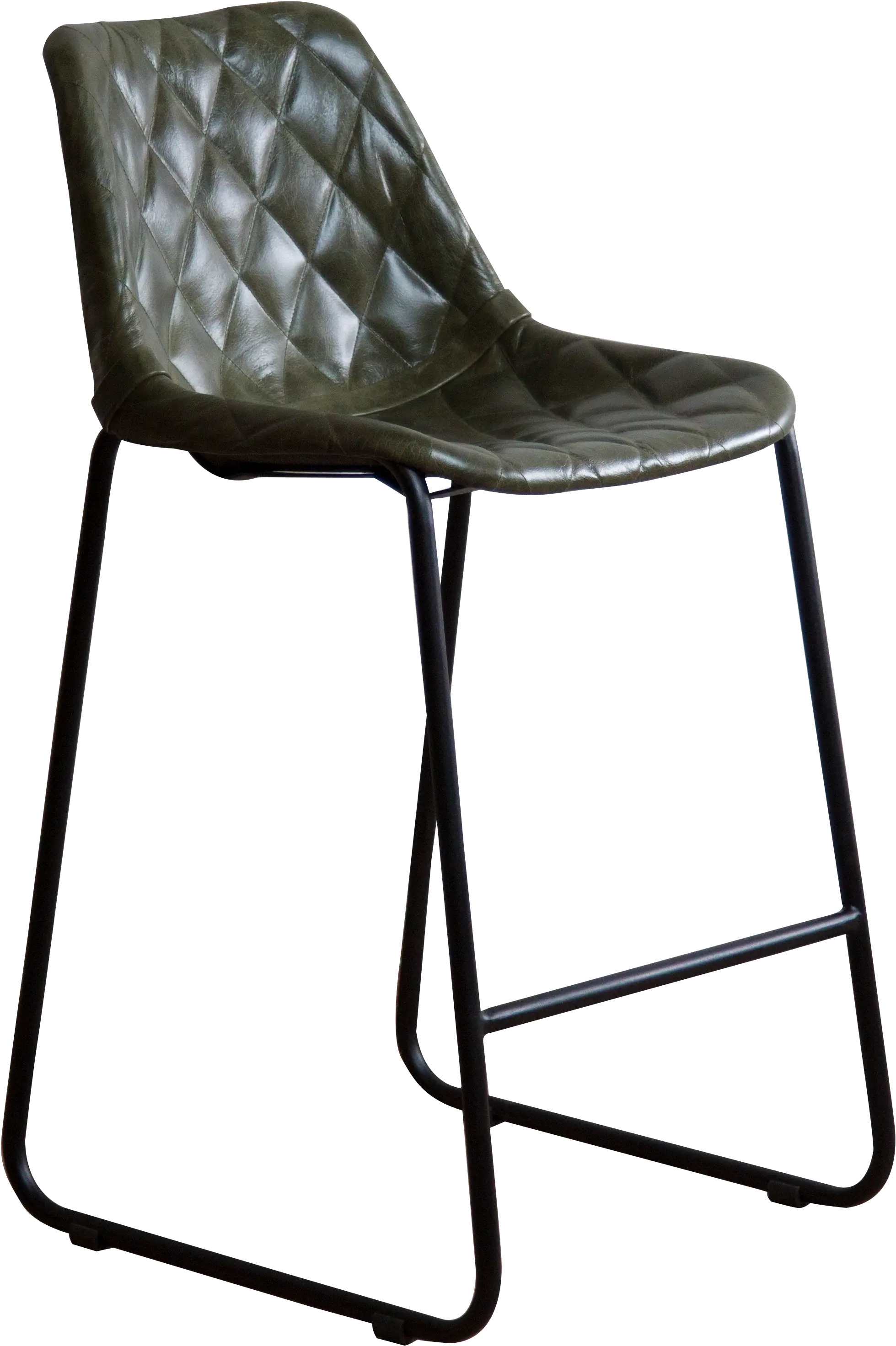 Green Bucket Seat 24 Inch Counter Height Stool - Black Forest-2