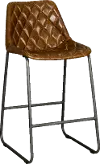 Black Forest Brown Leather Counter Height Stool