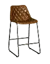 Tan Brown Bucket Seat 24 Inch Counter Height Stool - Black Forest