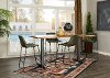 Industrial 5 Piece Counter Height Dining Room Set with Green Chairs - Black Forest