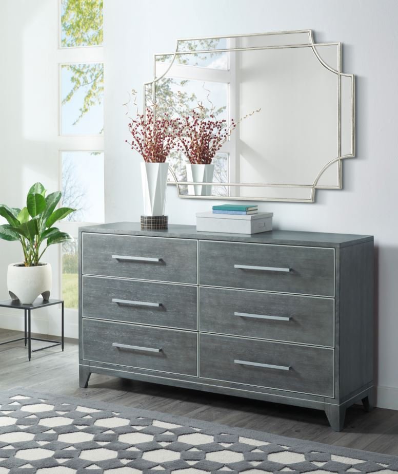 Contemporary Slate Gray Dresser - Silver Moon-1