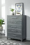 Contemporary Slate Gray Chest of Drawers - Silver Moon
