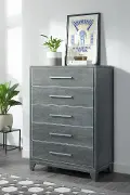 Silver Moon Contemporary Slate Gray Chest of Drawers