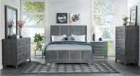 Contemporary Slate Gray Queen Bed - Silver Moon-2