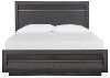 Clearance Modern Black King Storage Bed - Wentworth