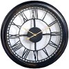 30 Inch Open Dial Black Wall Clock with Roman Numerals