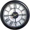 30 Inch Open Dial Black Wall Clock with Roman Numerals