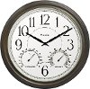 20 Inch Brown Indoor-Outdoor Round Wall Clock