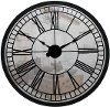22 Inch Black and Mirrored Wall Clock with Roman Numerals
