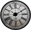22 Inch Black and Mirrored Wall Clock with Roman Numerals