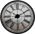 22 Inch Black and Mirrored Wall Clock with Roman Numerals
