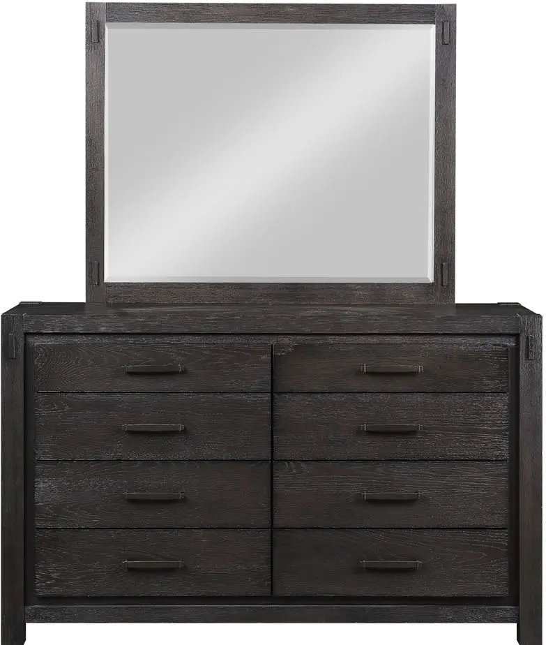 Rustic Contemporary Espresso Mirror - Canyon Rock-2
