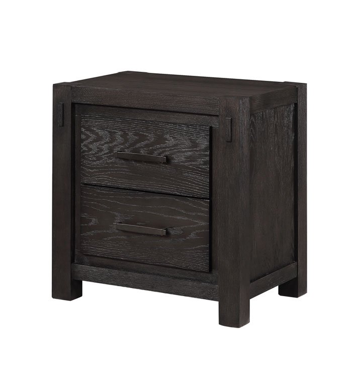 Rustic Contemporary Espresso Nightstand - Canyon Rock-1