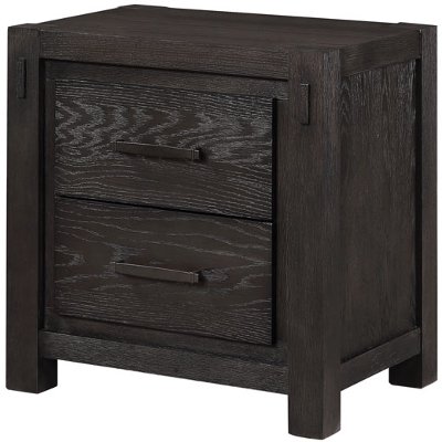 Rustic Contemporary Espresso Nightstand - Canyon Rock