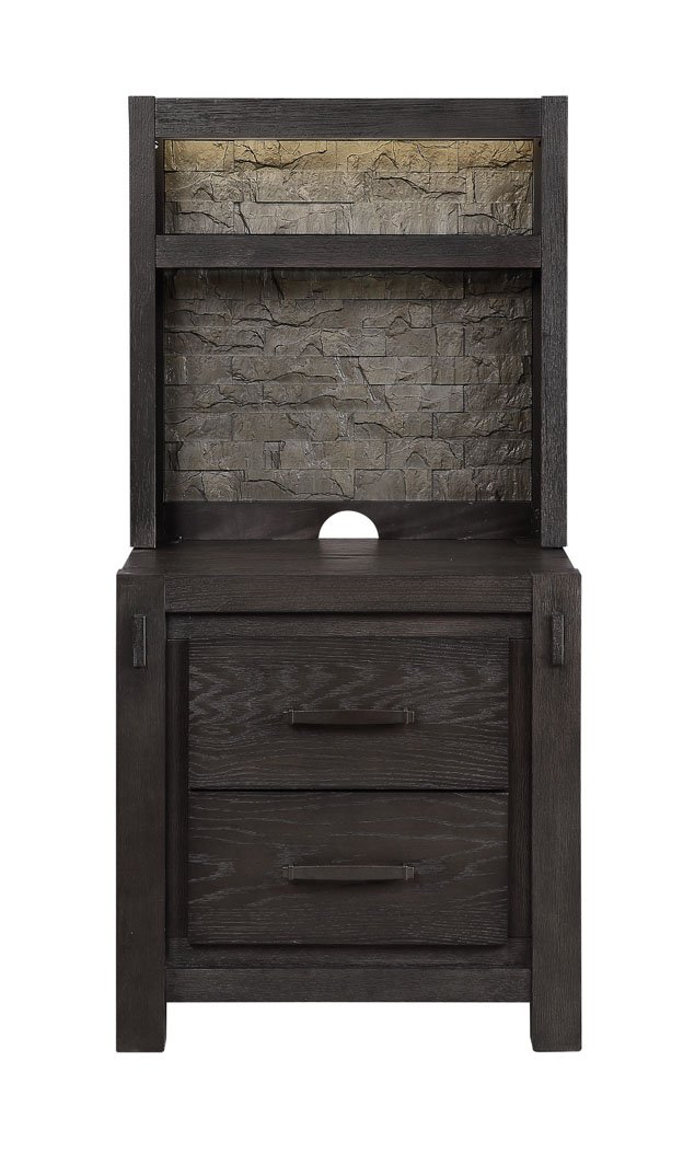 Rustic Contemporary Espresso Nightstand - Canyon Rock-3