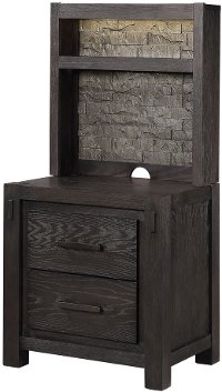 Rustic Contemporary Espresso Nightstand - Canyon Rock-4