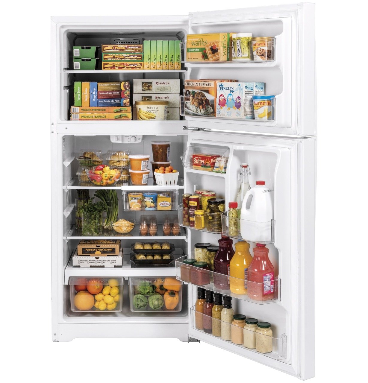 GTS22KGNRWW GE 33 Inch Top Freezer Refrigerator - 21.9 cu. ft., White-2