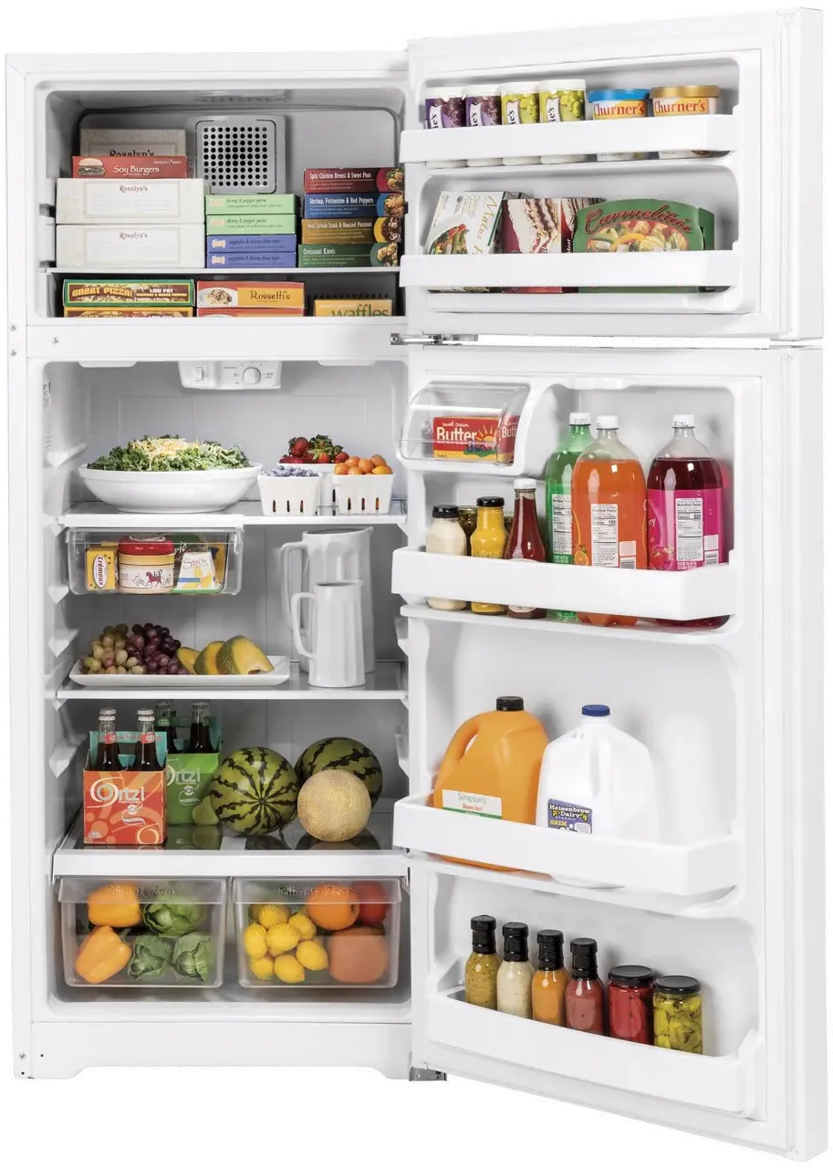 GTS18HGNRWW GE 17.5 cu ft Top Freezer Refrigerator - 28 W White-2