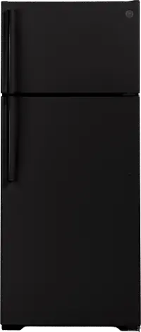 GTS18HGNRBB GE 17.5 cu ft Top Freezer Refrigerator - 28 W Black