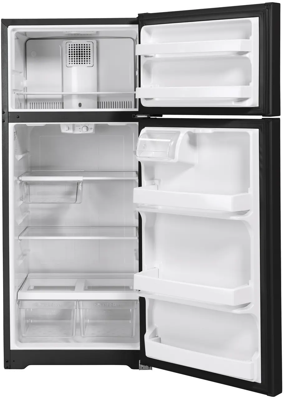 GTS18HGNRBB GE 17.5 cu ft Top Freezer Refrigerator - 28 W Black-3