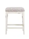 Clearance Winslow White Upholstered Counter Height Stool
