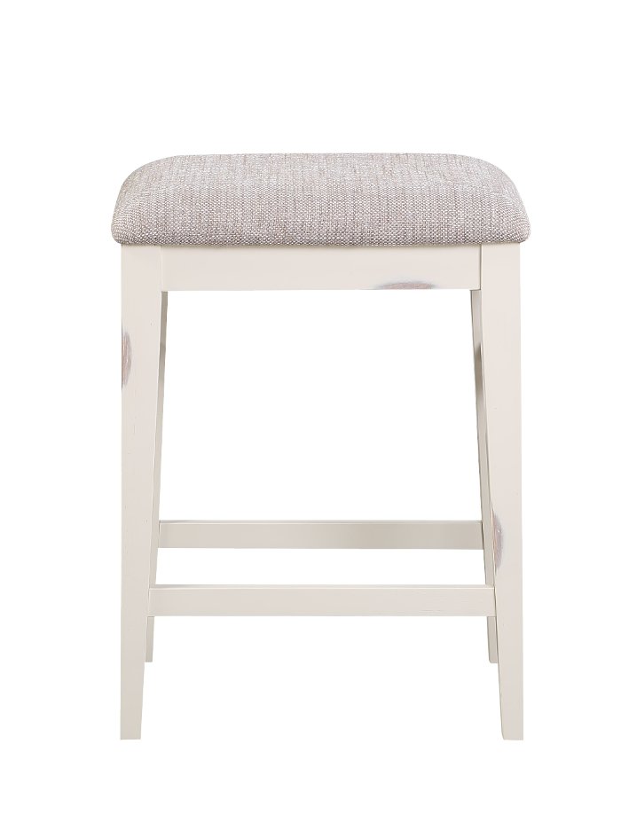 Winslow White Upholstered Counter Height Stool