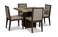 Modesto Modern Dark Brown and Gray 5 Piece Dining Room Set-2