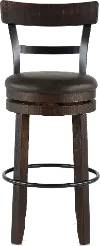 Barrel Tobacco Brown Swivel Bar Stool