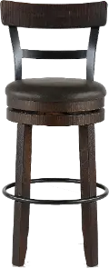 Barrel Tobacco Brown Swivel Bar Stool