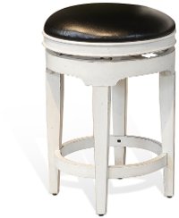 French Country 24 Inch White Two-Tone Swivel Counter Height Stool - Bourbon County