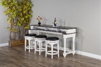 French Country 24 Inch White Two-Tone Swivel Counter Height Stool - Bourbon County-7