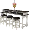 Clearance Bourbon County Two Tone Bar Table Console 4 Piece Set