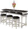 Two Tone Bar Table Console 4 Piece Set - Bourbon County