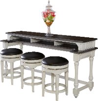 Two Tone Bar Table Console 4 Piece Set - Bourbon County-1