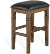 Rustic Brown Upholstered 30 Inch Bar Stool - Doe Valley