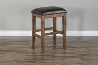 Rustic Brown Upholstered 30 Inch Bar Stool - Doe Valley-2