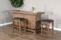 Rustic Brown 3 Piece Bar Set - Doe Valley